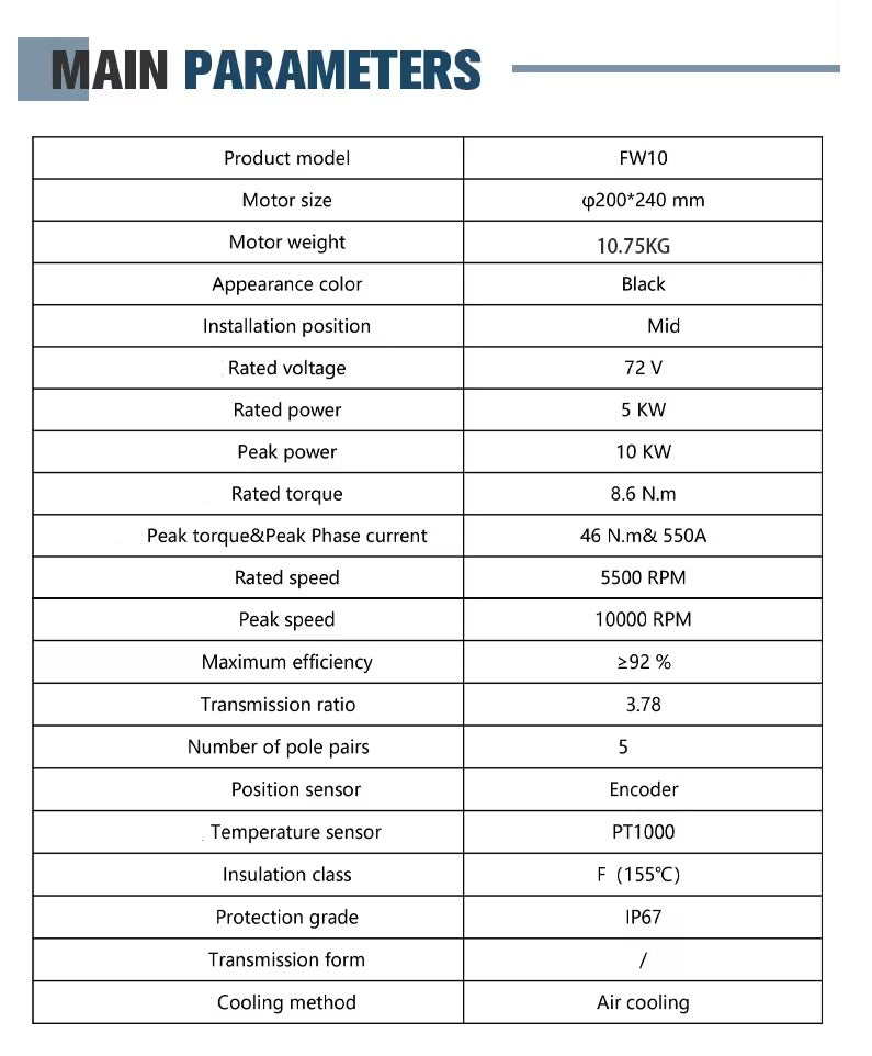 5000W SOTION 72V 5500 RPM brushless Electric Dirt Bike Motor Low Noise Mid-mounted Motor.